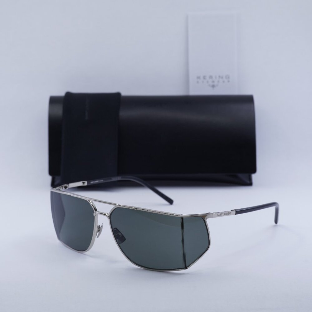 🕶️ New Saint Laurent SL750 002 Sunglasses - Silver Frame, Grey Frame - Picture 11 of 11